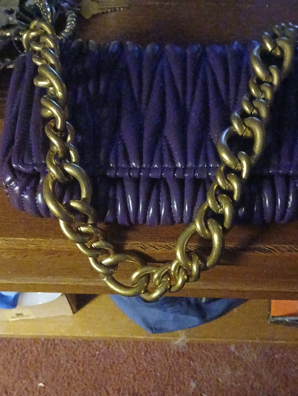 Montana West Purple Quilted Chain Shoulder Bag Nwot